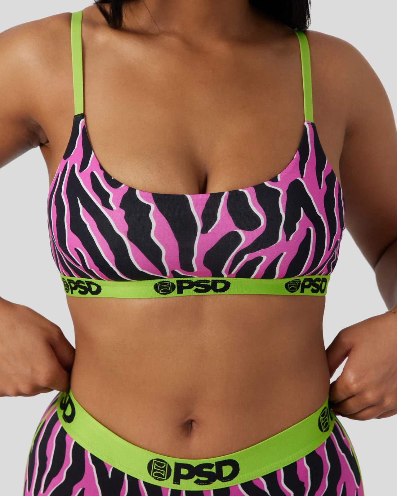 PSD Underwear Womens Zebra Neon - Thong Moisture Wicking FREE SHIP