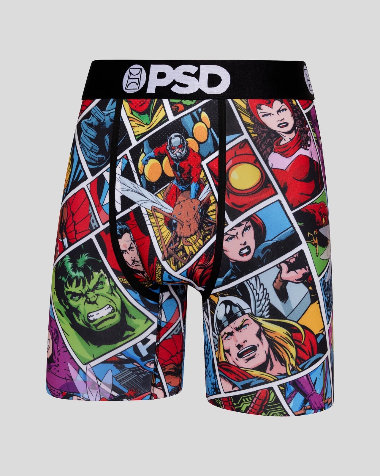 Marvel Comics Men's Kawaii Character Grid Boxers Underwear Boxer Briefs  (SM) Multicolored