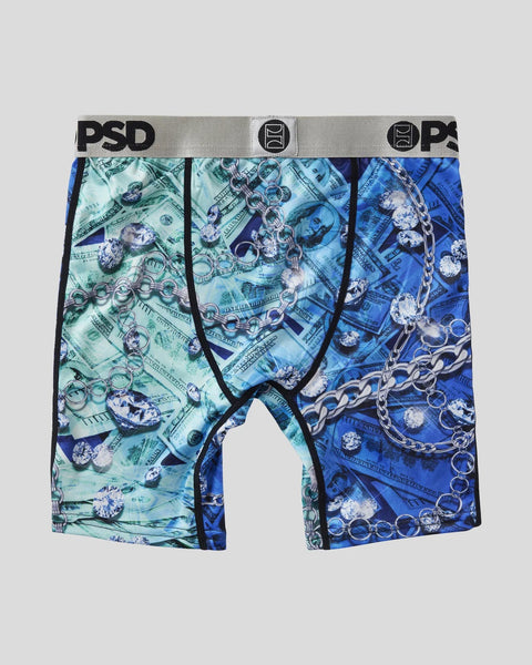 PSD Underwear Men's Stretch Elastic Wide Band Boxer Brief Underwear Bottom  - Money Shot - Cash Money - Money Diamond, Multi / the Loot, Small :  : Clothing, Shoes & Accessories