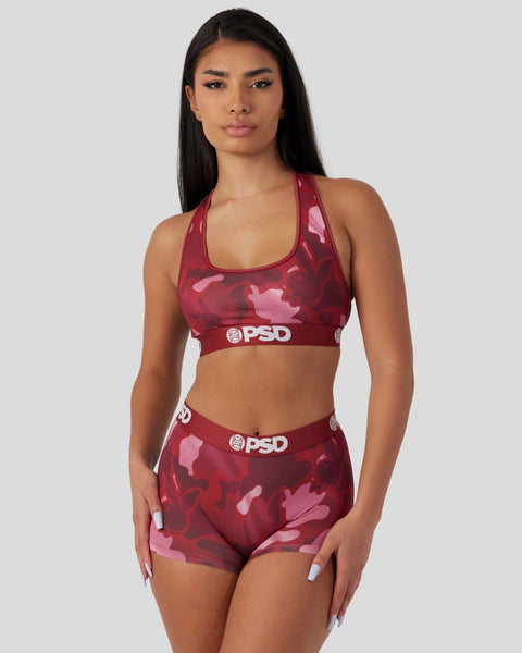 PSD Women's Urban Print Sports Bra - Racerback Sports Bras for Women with  Breathable Microfiber Fabric