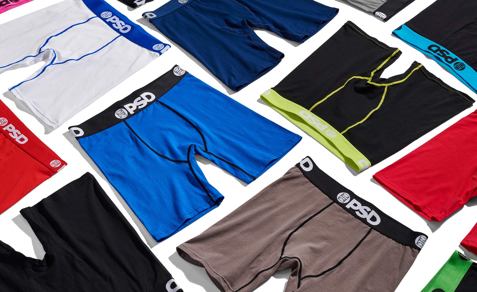 PSD Underwear Men's Cotton Boxer Brief Underwear, Solid Color