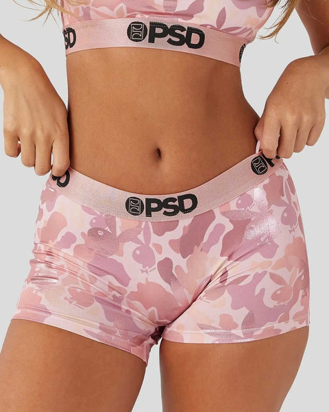 PSD x Playboy Rose Gold Pink Camo Boyshort Underwear