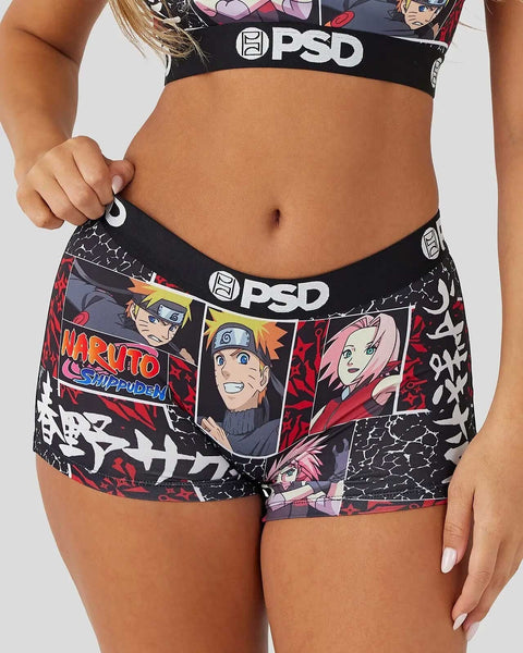 PSD Women's Naruto Boy Shorts - Full Coverage Women's Underwear -  Comfortable Stretch Panties for Women